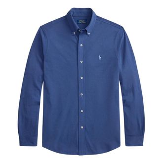 Ralph Lauren Casual Shirts, male, Blue, Size: 2XL Embroidered Pony Shirt