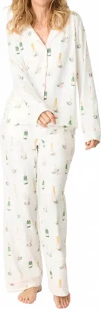 PJ Salvage Womens Breakfast Of Champs Pj Set In White