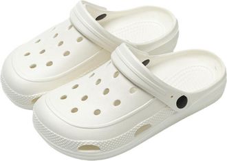 Generic Hole Shoes Ladies Wear Slippers Summer Home Shoes Couple Eva Slippers(White,42-43)