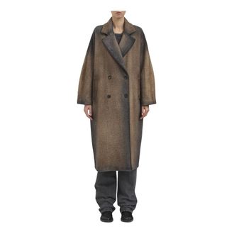 Avant Toi Cappotto Rever Doppio Petto - Dames - Mantels - Bruin - Maat: S Wol