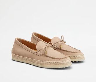 Tod's Leather Espadrille Moccasin - Beige