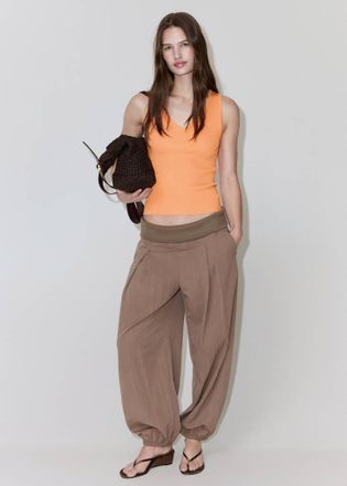 Mango Top maglia sottile arancione - Donna - XS - MANGO