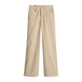 OPUS Minah Palazzo Cord - Dames - Broeken - Wit - Maat: M L32 Katoen