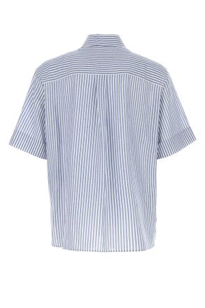 Valentino Garavani Mens Embroidered Cotton Blend Shirt Bianconavy Exterior: Linen Camicie