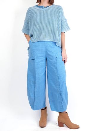 Rundholz Relaxed Cotton Wide Leg Pants In Malibu Check
