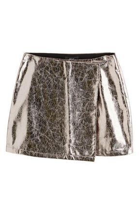 Next Metallic Faux Leather Miniskirt at Nordstrom, Size 10 Us
