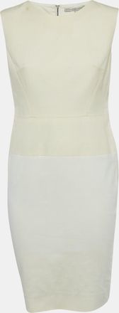 Victoria Beckham Off-White Cotton Blend Sleeveless Short Dress