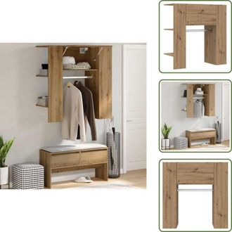 vidaXL The Living Store Scaffale Ingresso Rovere 97,5x37x99 cm Legno Multistrato - Scaffale da corridoio
