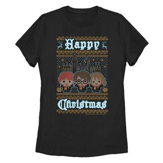 Harry Potter Womens Harry Potter Happy Christmas Ugly Sweater Print Graphic T-Shirt in Black at Nordstrom, Size Xx-Large