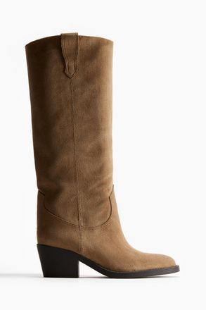 H&M Kniehohe Cowboystiefel - Beige