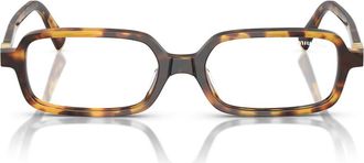 Miu Miu 51mm Rectangular Sunglasses in Havana Honey /Clear Blue Light Filter at Nordstrom