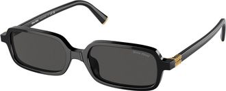 Miu Miu Dark Grey Rectangular Ladies Sunglasses MU 11ZS 16K5S0 51