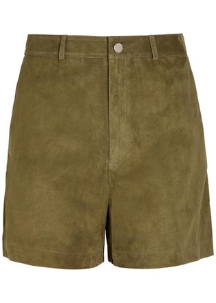 Arma Bobby Suede Shorts - Dark Green - 32 (UK4 / Xxs)