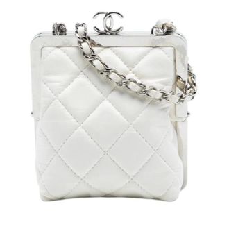 Chanel Pre-owned Clutches, female, White, Size: ONE SIZE Pre-owned Vintage Leather Crossbody Clutch