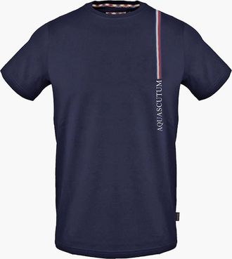 Aquascutum Mens Crew Neck Short Sleeve Jersey T-Shirt - Navy - Size: 36