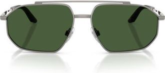 Dolce & Gabbana 59mm Pilot Sunglasses in Gunmetal /Dark Green at Nordstrom
