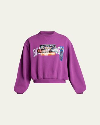 Balenciaga Mens Overlapping Logo Crewneck Sweatshirt