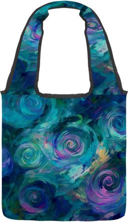 Generic Mysterious Flowing Swirl Texture Reversible Canvas Shoulder Tote - Double-Sided Print, 12oz Cotton, 27cm Drop, Fold-Flat Bag for Travel, Shopping, Str