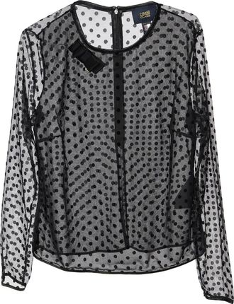 Roberto Cavalli pre-owned polka dot sheer blouse - Black
