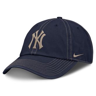 Nike New York Yankees Club Nike Mens MLB Adjustable Hat in Blue | NB0141SNK-L9H
