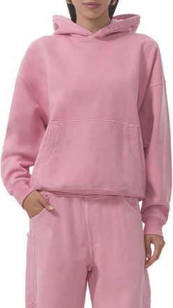 AFRM Blake Cotton Hoodie in Clay Pink at Nordstrom, Size X-Small