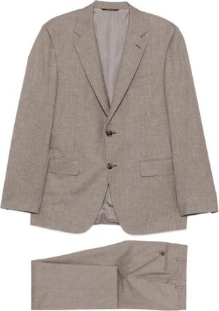 Canali Enkelrijig pak - Heren - Business pakken - Beige - 3XL - Wol - Kostuums
