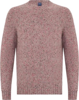 Fedeli Crewneck Sweater - Heren - Ronde hals truien - Roze - L - Kasjmier - Truien & Vesten