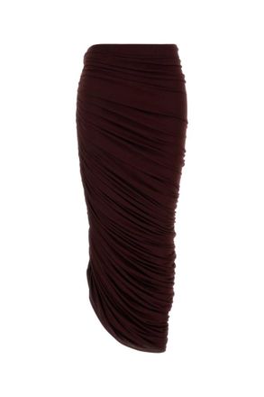 Magda Butrym Burgundy stretch viscose blend skirt