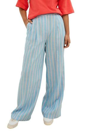 Next Stripe Wide Leg Pants in Blue at Nordstrom, Size 12