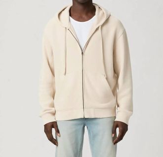 Paige Avon Full Zip Hoodie In Washed Vanilla Bean