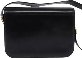 Celine Pre-owned Cross Body Bags, female, Black, Size: ONE SIZE Pre-owned Vintage Leather Crossbody Bag
