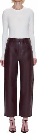 Pistola Denim Jett High Rise Bowed Straight Pant In Cabernet