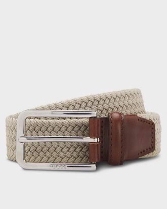 Boss Orange by Hugo Boss Mens Clorio Logo Detail Belt in Ivory - Size 34 (Waist)