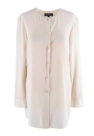 Ferragamo Cream Silk Longline Blouse Size S