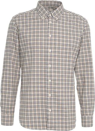 Bastoncino Beige Checkered Long-Sleeve Cotton Shirt With Button-Down Collar