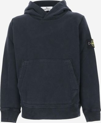 Stone Island Boys Hoodie Cotton Navy Hoods & Sweatshirts