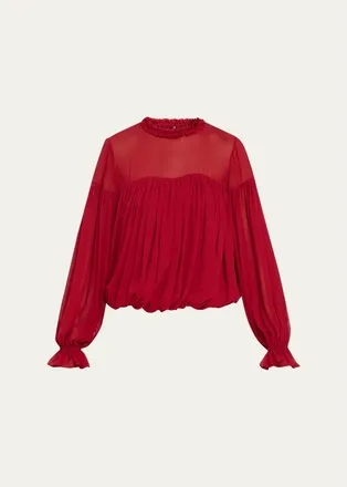 Ulla Johnson Pearl Silk Chiffon Blouse