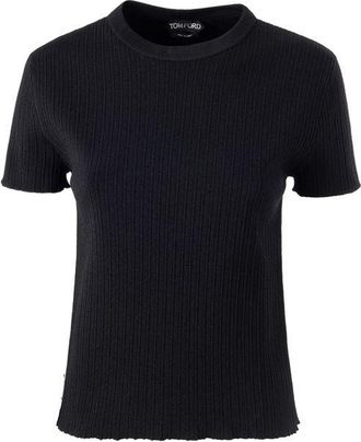 Tom Ford Zwarte Zijden T-Shirt