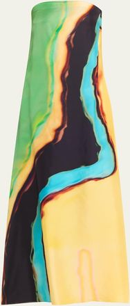 CHRISTOPHER ESBER Aura Silk Strapless Maxi Dress