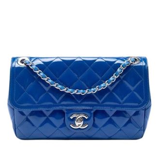 Chanel Borsa a spalla Chanel Pre-owned Vintage in pelle verniciata trapuntata - - Pre-owned - Donna - Blu - ONE SIZE