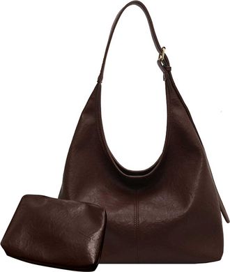 Generic Large Capacity Shoulder Bag Stylish Casual Handbag Fashion Trendy Bag 2 Pcs Women PU Crossbody Bag with Adjustable Shoulder Strap for Daily Office Use