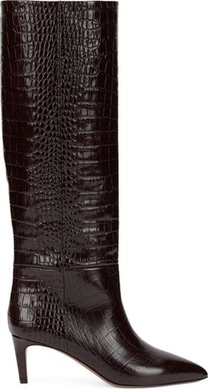 PARIS TEXAS Womens Tall Leather Boot, Ebony Calfskin