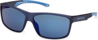 Skechers SE00158 Polarized 91D Mens Sunglasses Blue Size 63