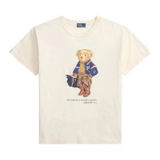 Polo Ralph Lauren Tops, Dames, Wit, S, Katoen, Crewneck Short sleeves Polo Bear