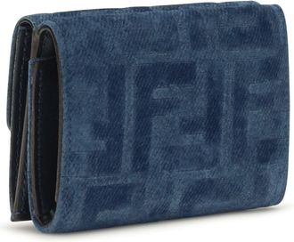 Fendi FF Monogram Jacquard Wallet - Blue