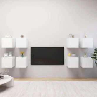 vidaXL Muebles De Pared Para Tv 8 Uds Blanco 30,5x30x30 Cm Vidaxl