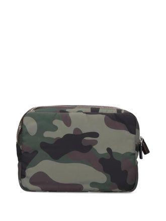 Anya Hindmarch camouflage zip pouch - women - Polyester/Recycled Polyester - One Size - Green