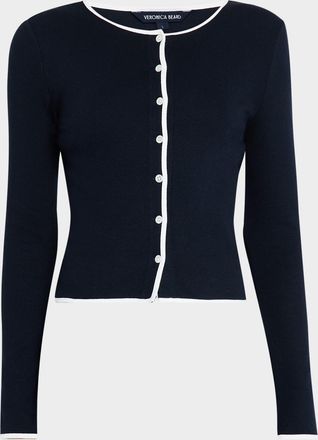 Veronica Beard Wilmer Contrast Trim Cardigan
