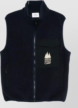 Maison Kitsun&eacute; fleece sleeveless zip vest