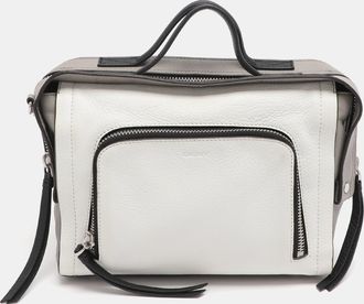 DKNY Dkny White/grey Leather Top Handle Bag
